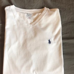 New Men’s white polo vneck